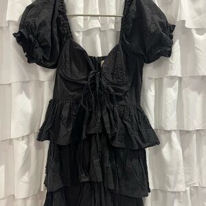 Altar'd State Charcoal Puff Sleeve Dress